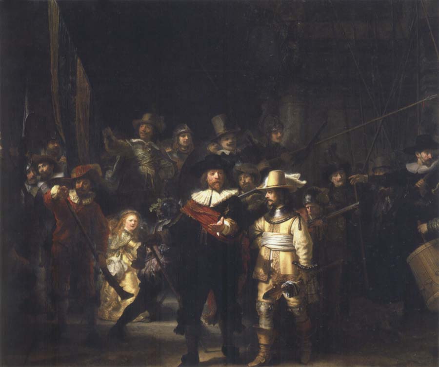 REMBRANDT Harmenszoon van Rijn The Militia Company of Frans Banning Cocq,Known as The Night Watch